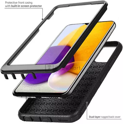 RUGGED SHOCKPROOF TANK ARMOR Hybrid Phone Case Cover + BUILT-IN SCREEN PROTECTOR • $10.49