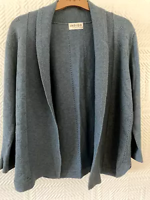 Marks And Spencer Indigo Blue Cardigan Size 10 • £2.99