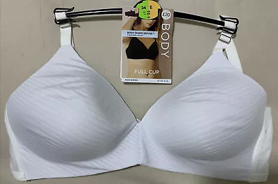 Ex M&S BODY SHAPE DEFINE NON WIRED  NATURAL UPLIFT FULL CUP Bra WHITE Size 34E • £11.99