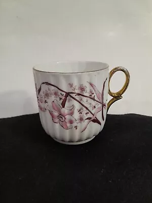 Vintage Mustache Mug Floral Porcelain Gold Trim • $17