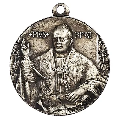 Vatican Papal Medal 1925 Pope Pie Xi Anno Jubilaei Silvered Metal • $31.20