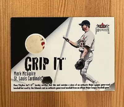 2001 Fleer Premium Grip It Rip It Mark McGwire Jim Edmonds Dual Ball Relic /100 • $33