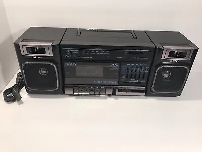 Vintage 80s Sony CFS-1010 AM/FM Stereo Cassette Player Boombox-See Description- • $75