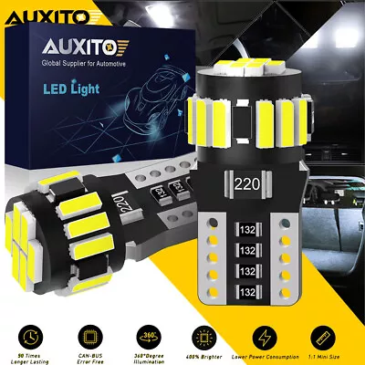 AUXITO T10 W5W 6500K Super White Globe Front Park Head Light Bulb Glass Wedge • $11.99