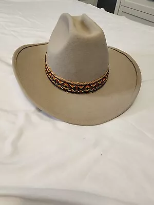 Vintage Trail Boss Felt Cowboy Hat With Aztec Band - 100% Wool Size 7 3/8 • $25