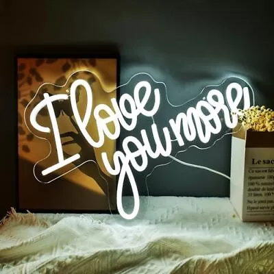 Neon Signs Romantic Words LED Light Sweet Couple Signs Birthday I Love You More • $48.86
