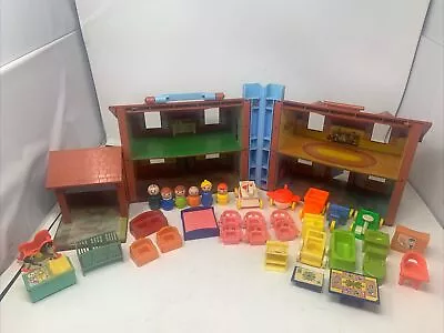 Vintage Fisher Price Brown Tudor House #952 Pretend Play Dollhouse Lot 031 • $69.99