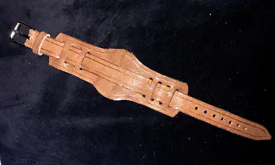 16mm Brown Leather Handmade WW1 WW2 Military Pilot Trench Watch Bund Strap Band • $20