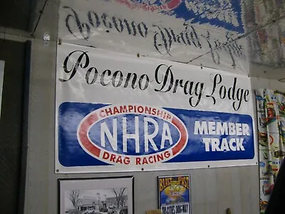 Custom Made  Pocono Drag Lodge  Nhra Member Track  34 X 72  Banner • $115