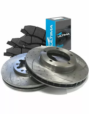 SLOTTED DIMPLED Front 300mm BRAKE ROTORS X 2 & PADS CRUZE 09~19  17& 18 RIM • $148