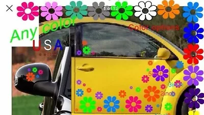 $29.29 • Buy Daisy 35 FLOWER BRIGHT Tropical SET Beetle VW Daisy Decal Truck Car Vehicle USA