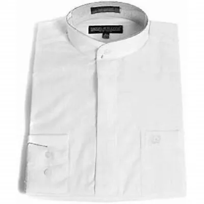 Daniel Ellissa Mens Dress Shirt Banded Collar  Nwt 17.5 White • $29.99