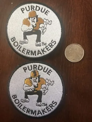 (2) PU Purdue Boilermakers Vintage Embroidered Iron On Patches Patch Lot 3” • $9.99