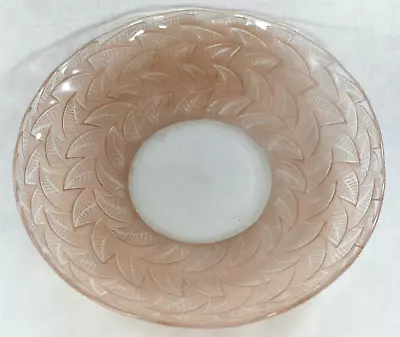 LARGE VINTAGE RENE LALIQUE PINK ORMEAUX SHALLOW GLASS BOWL C1931 • £595