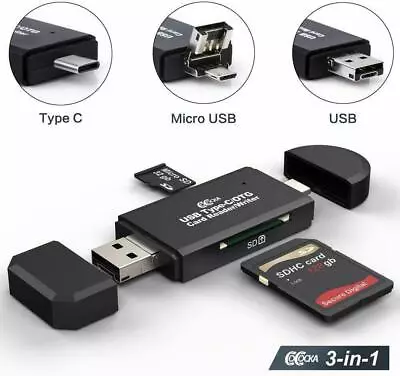 Card Reader USB 3.0 Type C Micro SD TF OTG Smart Memory Adapter Laptop Computer • $3