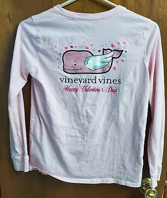 Vineyard Vines Shirt Girls Large 14 Pink Long Sleeve Happy Valentines Day • $14.95