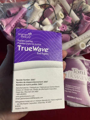 $16 • Buy Lot 125 Plastic Elastic Cap Permanent Rollers Perm Rods 2 Sizes New Box  Papers