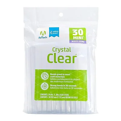 Adtech Crystal Clear Hot Glue Sticks Mini Size Pack Of 30 28 Dia And 4” Long • $5.31