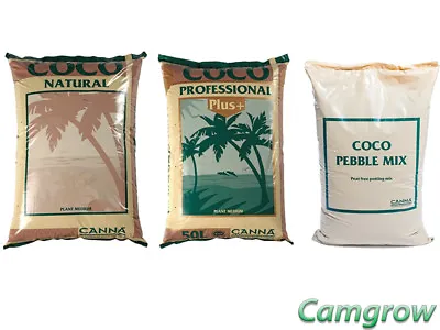 Canna Coco Professional Plus 50L Coco Natural 50L & Coco Pebble Mix 50L Bags • £19.95