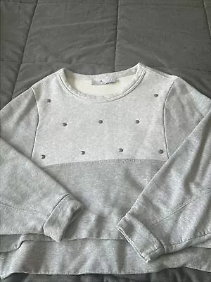 Adidas Stella McCartney Grey Cropped Sweatshirt Studded Size Small • $20