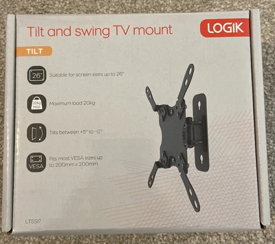 £0.99 • Buy LOGIK TILT AND SWING TV MOUNT For Screen Size Up To 26” BNIB