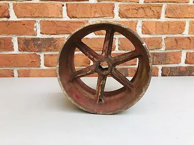 Antique Flat Belt Pulley Wheel Cast Iron Flywheel Industrial • $55