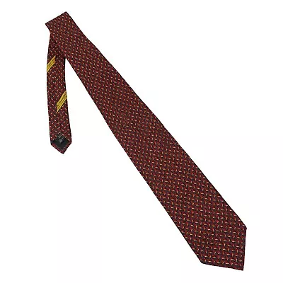 Ermenegildo Zegna 100% Silk Italian Neck Tie 59  Red Blue Gold Pattern Designer • $19.95