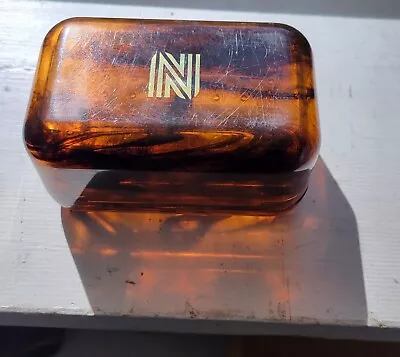 Vintage Travel Soap Holder Container Faux Tortoise Shell Pattern Plastic • $18.95