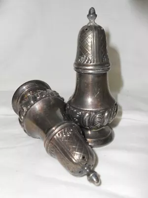 Vintage 1960’s Silver Plate Salt & Pepper Shakers- 3.75  -  W.B. Mfg. Co. 3851 • $14.95