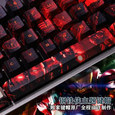 108 Keys Marvel Iron Man PBT Keycap Key Set For Mechanical Keyboard Fast Ship • $42.48