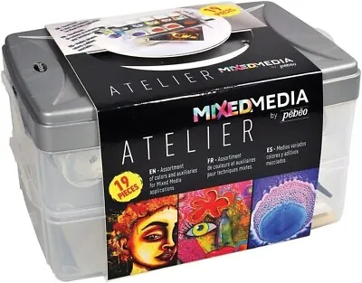 £39.99 • Buy PEBEO Mixed Media Atelier Workbox (19 Pieces) Vitrail, Prisme,  Studio Acrylics
