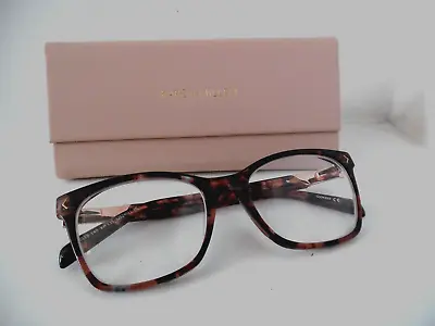 Karen Millen Marbled Brown & Rose Gold Oval Eye Glasses & Case/Cloth KM 135 140 • £22