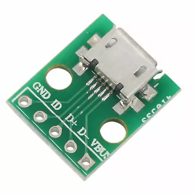 1 X USB Micro Female Socket  Breakout Board 2.54mm Pitch Adapter Connector DIP • £1.75