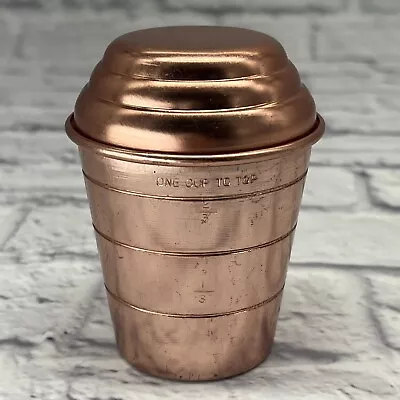 Vintage 🔥 Copper Aluminum Measuring 1 Cup  & Lid Mixing Shaker Coppertone • $8.99