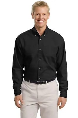 Port Authority TLS600T Mens Big & Tall Long Sleeve Button Down Twill Dress Shirt • $32.99