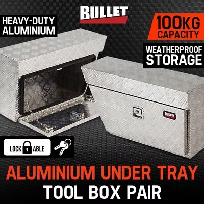 Pair Of BULLET Under Tray Ute Tool Boxes Aluminium Vehicle Box Body Toolbox • $325