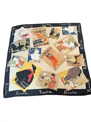 NYC Met Museum Of Art Toulouse Lautrec Inspired Silk Scarf French Art  J1 1745 • $30