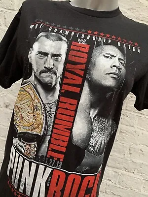 £28 • Buy WWE Royal Rumble PPV Event T Shirt January 2013 The Rock Vs CM Punk Size Medium