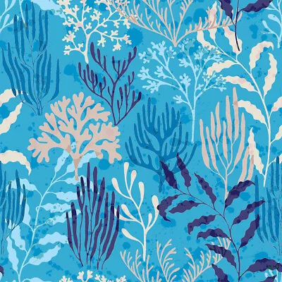 Crafts Fabrics Whale Hello There Nautical Narwhal Weeds Shells Waves 100% Cotton • £3.99