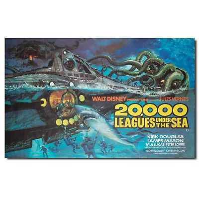 20000 Leagues Under The Sea (1954)  Movie Artwork Printed On Sheet Metal Sign • £3.99