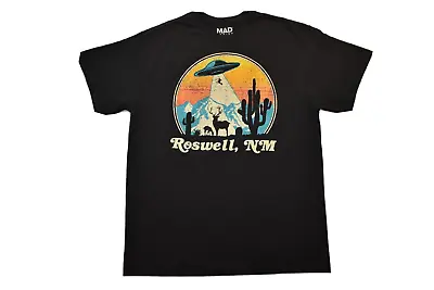 Mad Engine Mens Roswell NM Funny Alien Vintage Graphic Black Shirt New S-2XL • $9.99