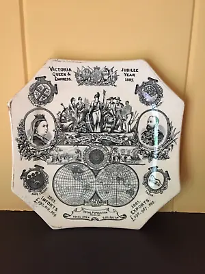 Queen Victoria Jubilee Plate 1887 England Canada Souvenir Commemorative • $45