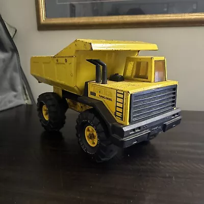 Vintage 1980s Mighty Tonka XMB-975 Metal Dump Truck Yellow Turbo Diesel 16” • $69.99