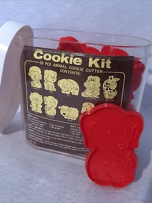 Animal Cookie Cutter Kit 10 Pieces EUC Pig Dog Cat Horse Lion Monkey Sheep Gator • $17