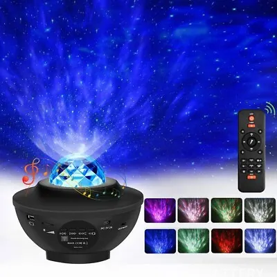 LED Galaxy Projector Nightlight Starry Moon Cloud Wave Bluetooth Music Player US • $18.99