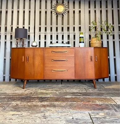 G Plan Fresco Hex Teak Sideboard Media Record Vintage Retro Mid Century • £375