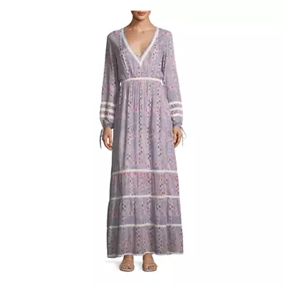MELISSA ODABASH Sz L Large Kristen Paisley Maxi Dress Long Sleeve NWT • $98