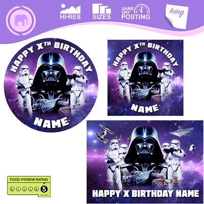 Star Wars Darth Cake Topper Vader Stormtrooper Personalised 5 Sizes Inc Costco • £14.47