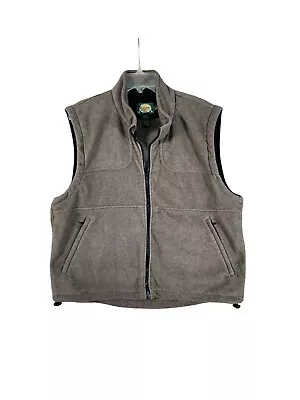 Cabela's Quilted Fleece Vest Adult Size L Light Brown Full Zip Pockets • $17.55