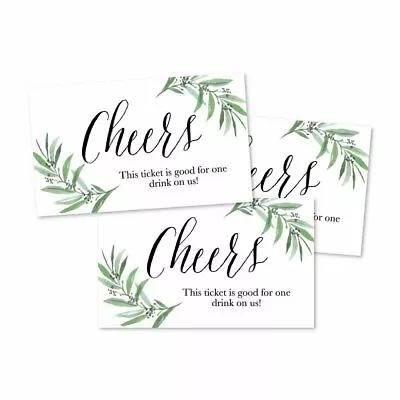 50 Greenery Eucalyptus Drink Ticket Coupons For A Free Drink At Weddings... • $9.89